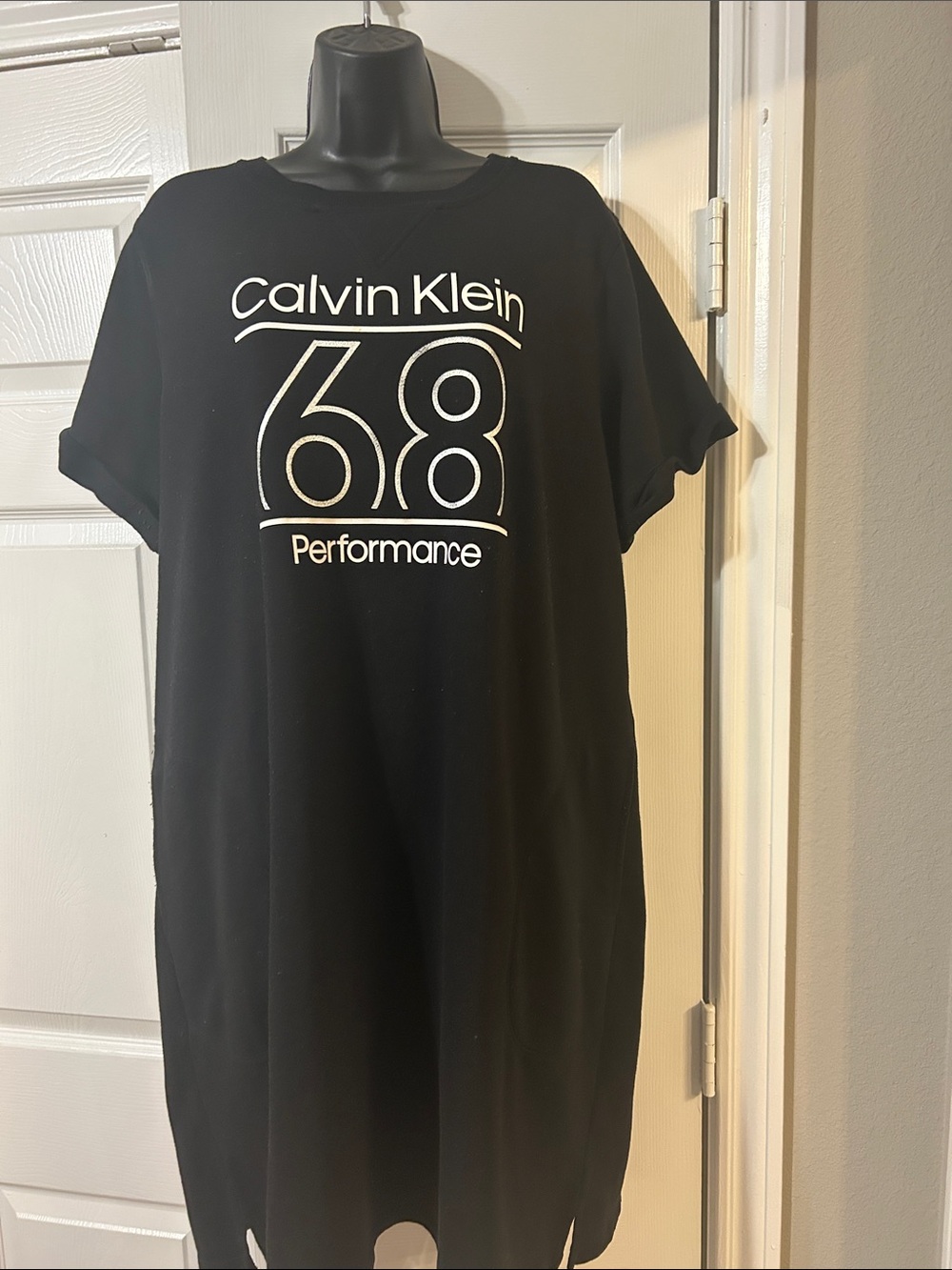 Calvin Klein Black Graphic '68 Performance' Short Sleeve Tee Dress